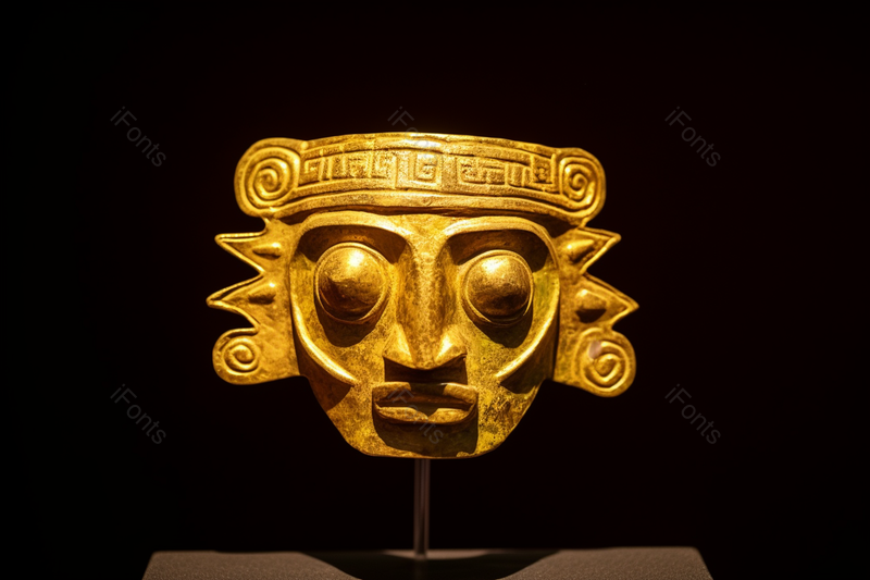 历史文明文化金沙遗址金面具文物,高清,摄影图,摄影图片,图片大全,摄影图免费下载